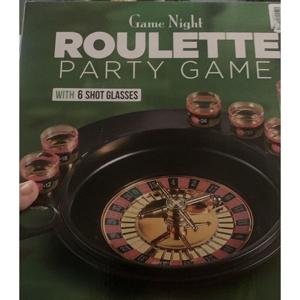 Roulette Party Drinking Game w/6 Shot Glasses NIB NEW 